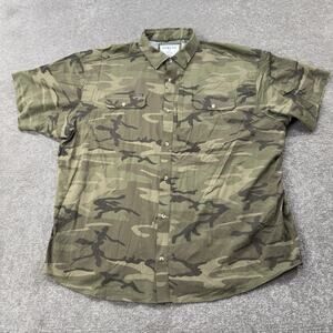 Poncho Camo Performance Button Shirt Mens XXL Short Sleeve Stretch Outdoor Light